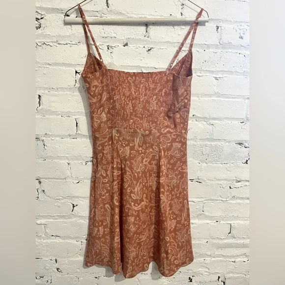 Realisation Par The Inez Dress Silk Dazed Paisley Milkmaid Bow Blush Pink Size S - Picture 7 of 9